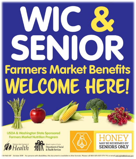 WIC and Senior Farmers Market Benefits sign