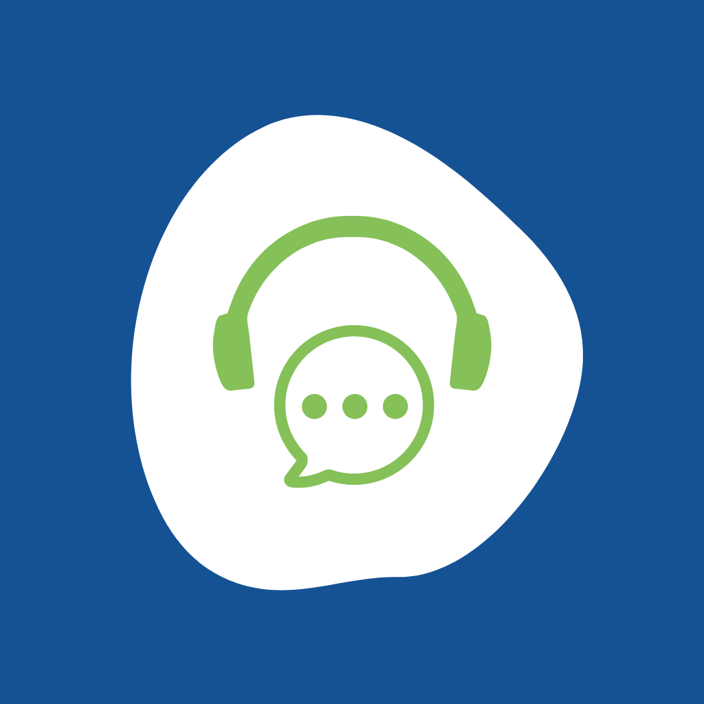 image of a headphones and speech bubble graphics