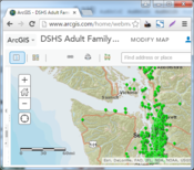 Map of Adult Family Homes at ArcGIS Online