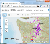 Map of Nursing Homes at ArcGIS Online